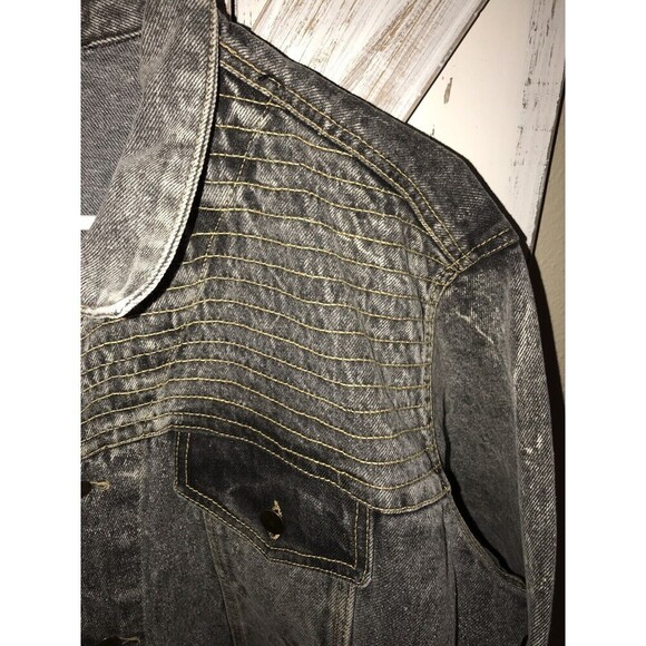 VTG Custom Hand painted Throwback Denim Misfits 80s Jacket XL Punk Rockstar - Picture 4 of 9
